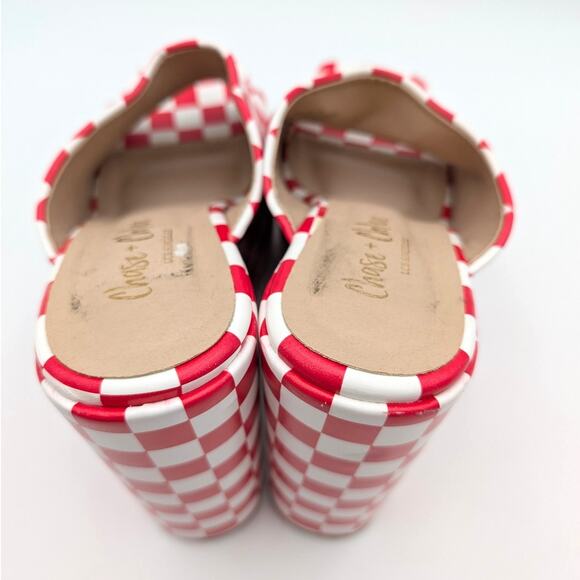 Chase & Chloe Astra Platform Wedge Sandal Women's Red/White Size US7.5 EU38 - Picture 4 of 12